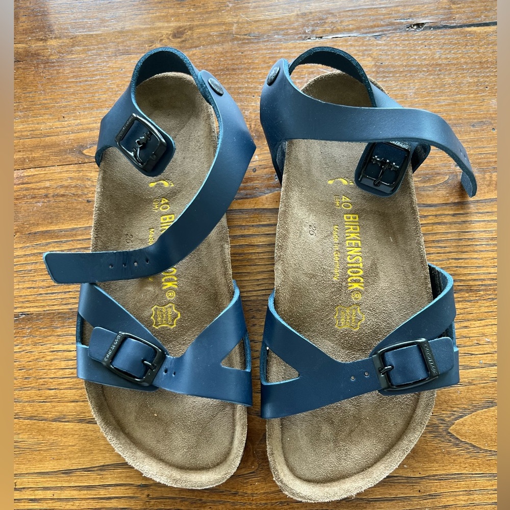 Birkenstock Blue Leather Sandal Size 40/US9-9.5 like new condition